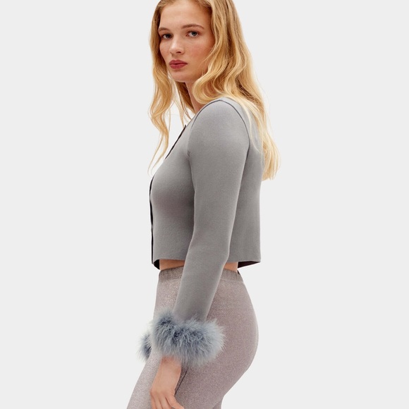 Sleeper Knit Cardigan with Feather Sleeves Like New M/L - Picture 3 of 5